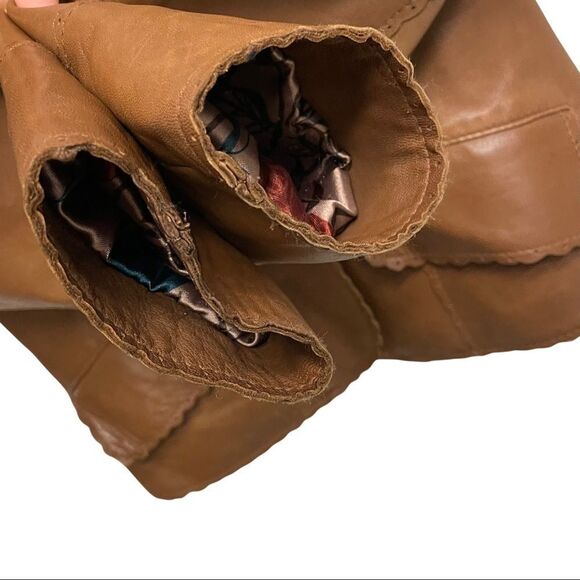 DANIER Leather Button Front Blazer Jacket Cognac Brown XXS - Picture 6 of 7